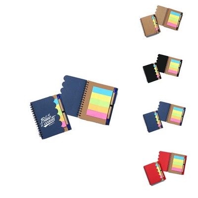 Wave Cover Spiral Notebook with Pen