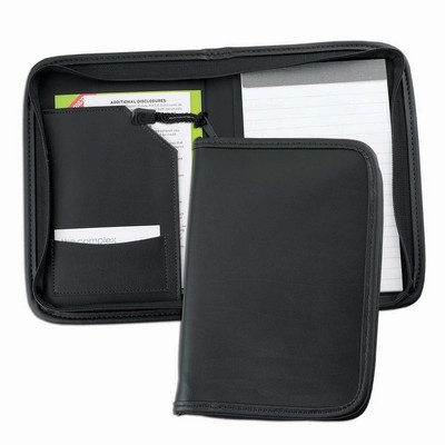 Leather Junior Zipper Folder USA Made / Union Label