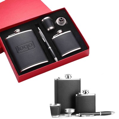8oz Stainless Steel Flask Set
