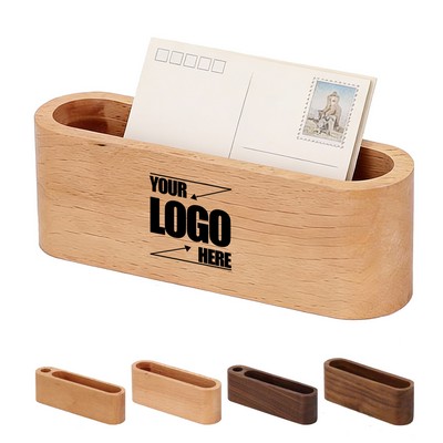 Wooden Desktop Card Organizer