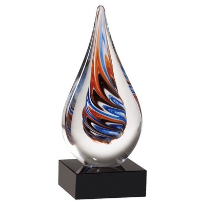 Teardrop Art Glass on Base - AGAR82