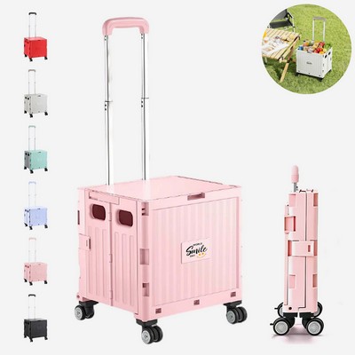 4 Rotate Wheels Foldable Utility Cart Telescoping Handle