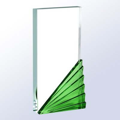 Emerald Moonbeam Art Glass Award, 7 7/8"H