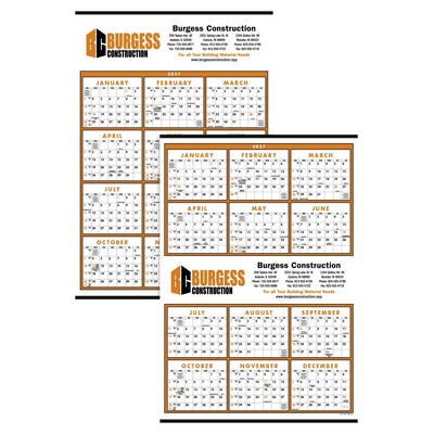 Triumph® Calendars Small Quantity Custom Span-A-Year Calendar
