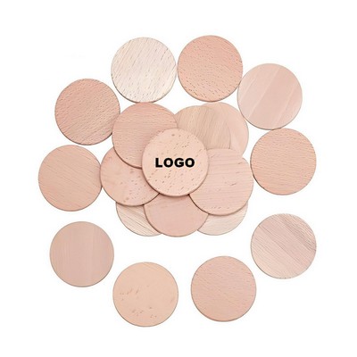 Round Reusable Natural Wood Custom Advertising Coin