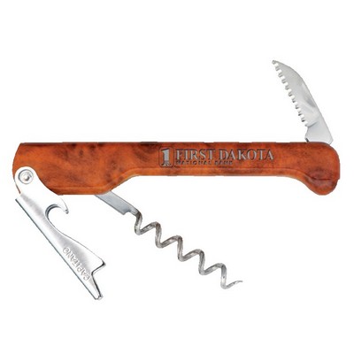 Capitano® Waiter's Corkscrew w/Burlwood Handle