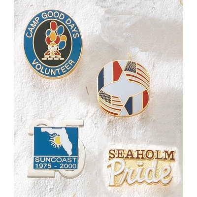 Series 3850 Economical Brass CloisEpoxy Lapel Pin (Up to 1 1/4")