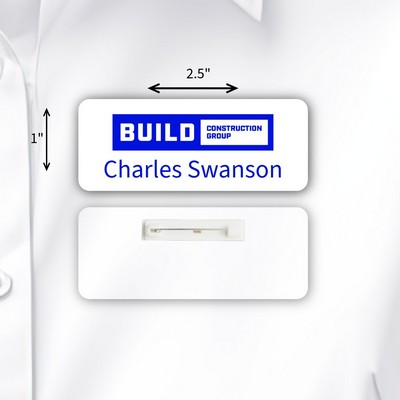 Laminated Personalized Name Badge (1" x 2.5") Rectangle