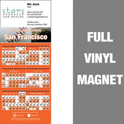 San Francisco Pro Baseball Schedule Vinyl Magnet (3 1/2"x8 1/2")