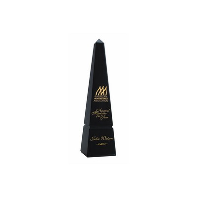 Black Marble Obelisk Award w/Etched Lettering (12")