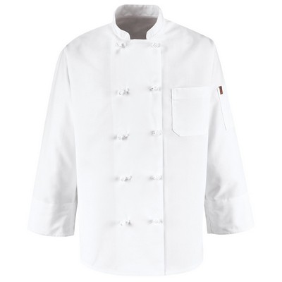 Red Kap Men's Ten Knot-Button Chef Coat