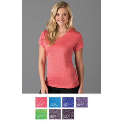 Ladies Heathered V-Neck Tee Shirt