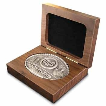 Walnut Buckle Box (4 3/4"x3 3/4"x1 5/8")