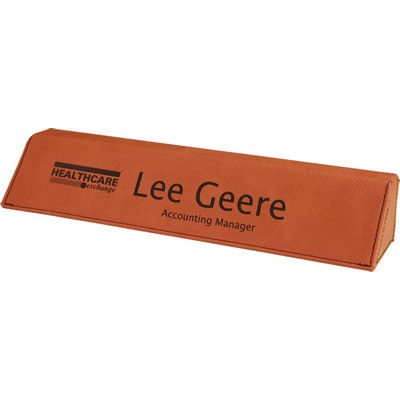 Laser Engraved Desk Wedge - Rawhide/Engraves Black – 10-3/4"