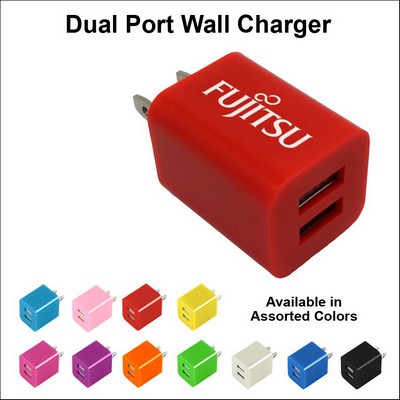 Dual USB 2 Port Wall Charger Red No Extra Tariff