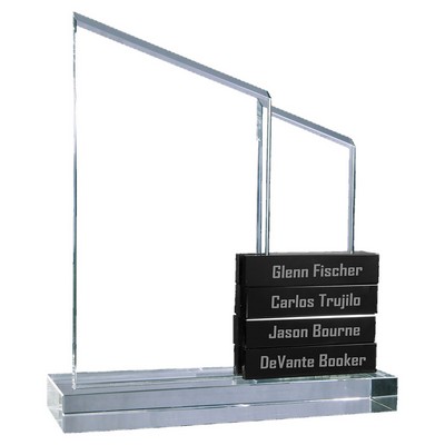 Peak Goal Setting Crystal Perpetual Award, 9"H