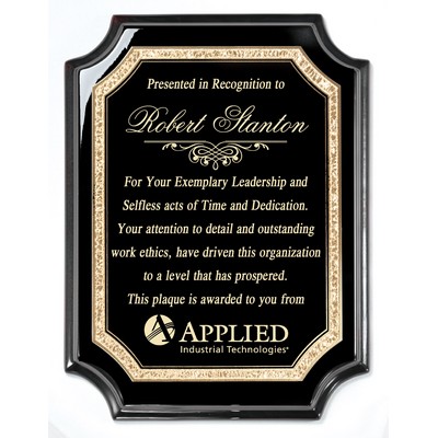 Ebony Plaque w/ Notched Corners, 8x10"