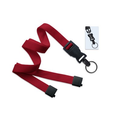 5/8" Blank Detachable Lanyard w/Split Ring (Red)