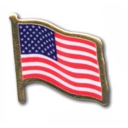 Stock American Flag Gold Tone Lapel Pin (Made in USA)