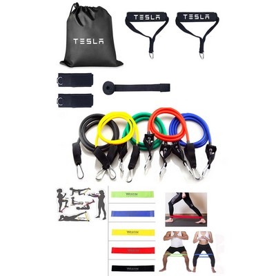Promotek iBank® Exercise Fitness Resistance Bands Set + 5 Elastic Booty Bands