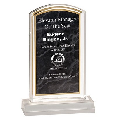 4" x 7" Black Marbleized Acrylic Award