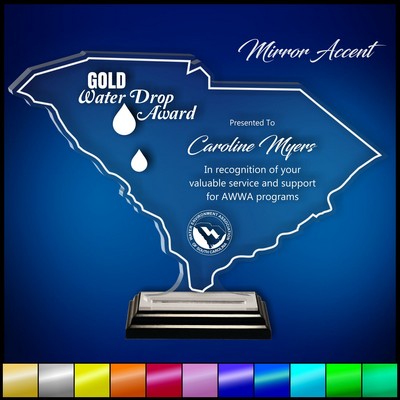 7" South Carolina Clear Acrylic Award with Mirror Accent