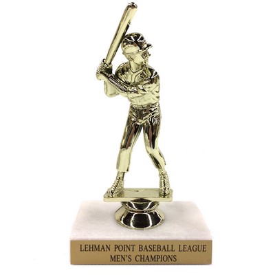 6 ½" Baseball Trophy w/Marble Base