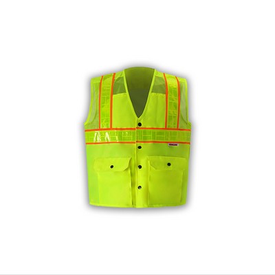 High Visibility Prismatic Trim Vest, Class 2, Lime