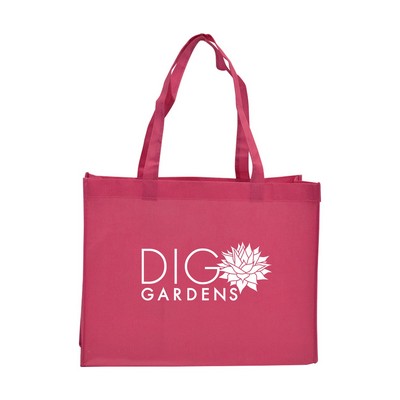 Hot Pink Non-Woven PP Bright Shopping Bags (16"x6"x12")