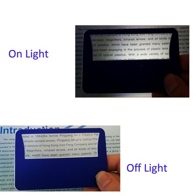 LED card Magnifier Pocket Magnifying 3X Card