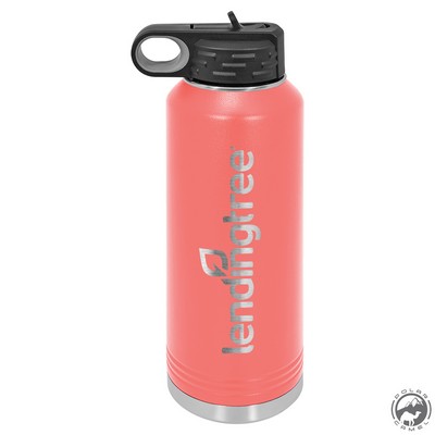 Powder Coated Coral Travel Water Bottle