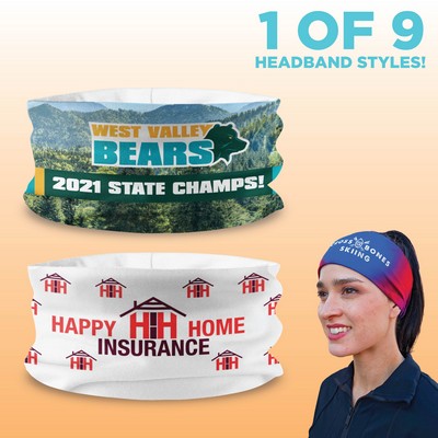 Headband Wide Full – Economy – 1 of 9 Cooling Headband Styles – Customize with ANY design!