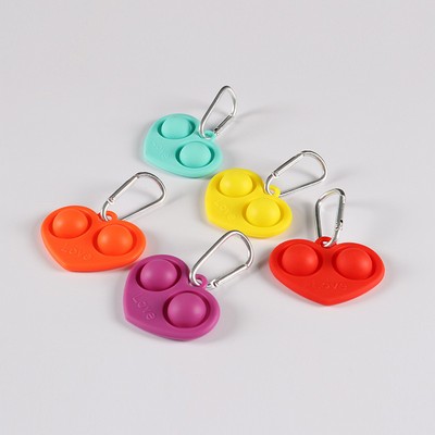 Simple Heart Silicone Sensory Fidget/Stress Toy Keychain
