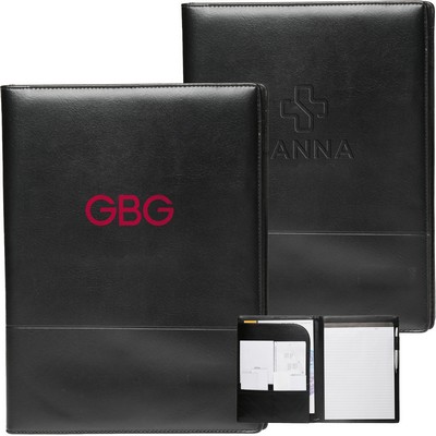 Executive Black Stitched Leather Journal Portfolios