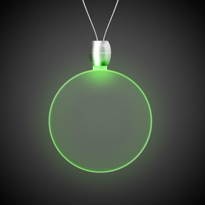 24" Green Round Light-Up Pendant Necklace(Digi-Printed)
