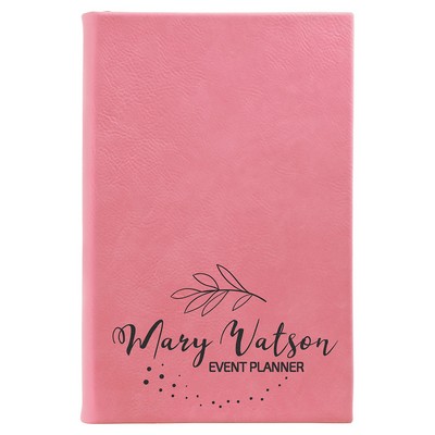 5 1/4" x 8 1/4" Pink Leatherette Sketch Book-Unlined Paper
