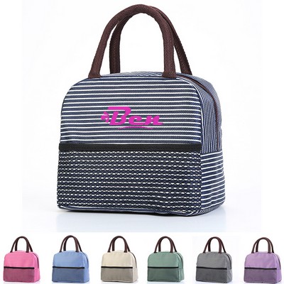 Oxford Striped Lunch Bag