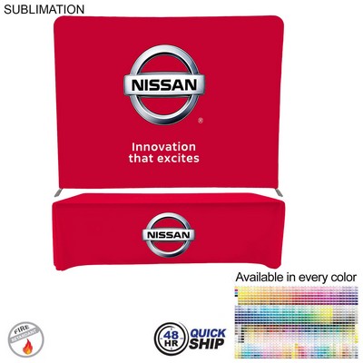 48 Hr Quick Ship - Tradeshow Booth Package Supreme, 10' EuroFit Display and 8' Sublimated Tablecloth