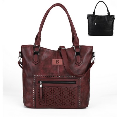 PU Top Handle Bags with Rivet Multi