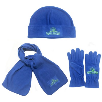 Warm Fleece Beanie Hat, Scarf And Gloves Set For Men & Women