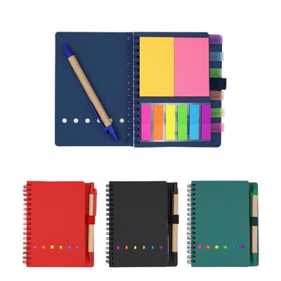 Spiral Steno Pocket Notebook Kraft Paper Cover w/Pen