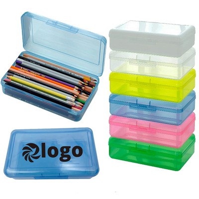 Utility Large Capacity Clear Durable Pencil Box Case