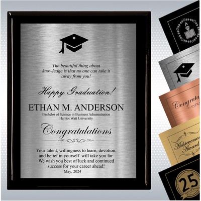 Black Piano Finish Wood Plaque Graduation Gift (8" x 10")