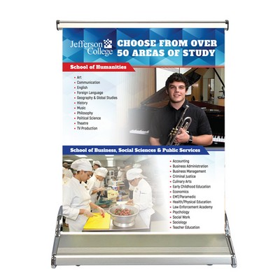 Extra Small Superior Retractable Banner - 24" Poly Film, Full Color