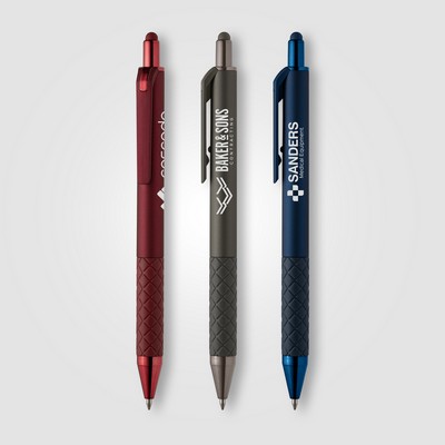 Islander Gel Retractable Softy Monochrome Stylus Pen - Silkscreen