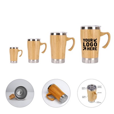 20Oz Stainless Steel Bamboo Travel Mug