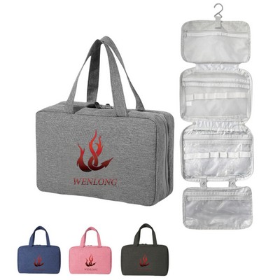 4 Sections Foldable Hanging Toiletry Bag Travel Organizer