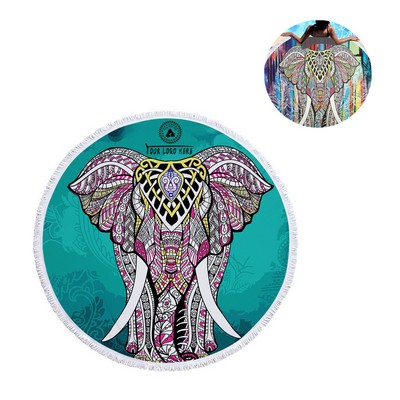 Bohemian Elephant Chic Beach Blanket