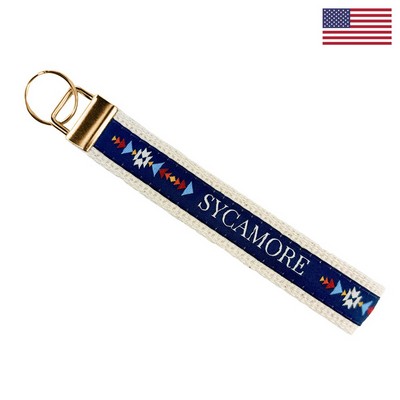 6" Woven Cotton Key Strap w/ Gold-Colored Hardware - "Elite" Weave