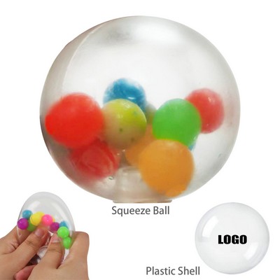 Squeeze Pressure Ball w/Rainbow Beads